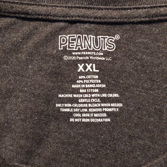 NWOT Peanuts "Kindness Matters" T-Shirt Snoopy Woodstock Gray Short Sleeve - XXL - Picture 5 of 5